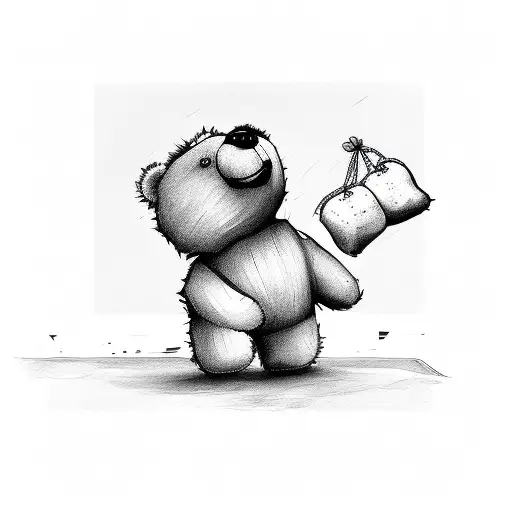 A Teddy Bear Holding A Bag Of Sugar