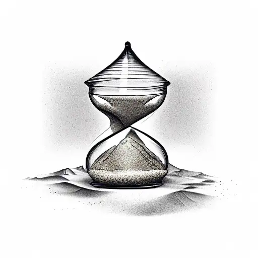 Sand Hourglass In Skeletons Hand