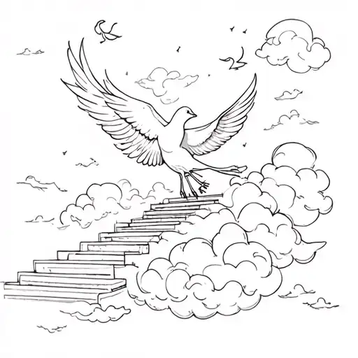 Stairway To Heaven Clouds And Dove