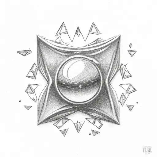 Pencil Drawn Tiny Drahon With 3 Stars In The Background