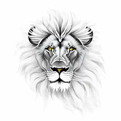 Lion Made From Daisys