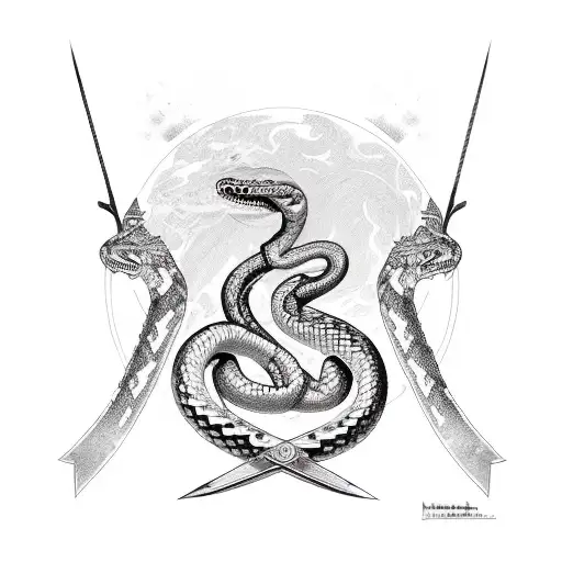 Sword With Snake And Rises