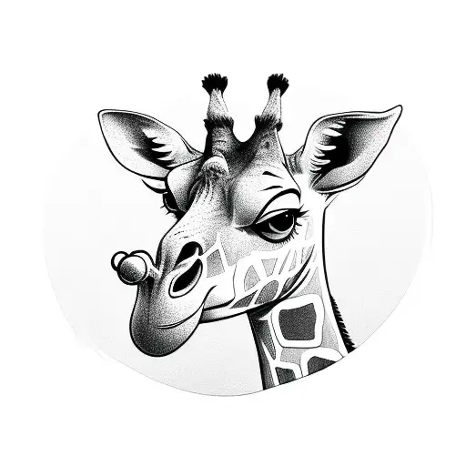 Cartoon Giraffe That Has A Turtleneck