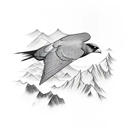 Bird Flying Over Mountains