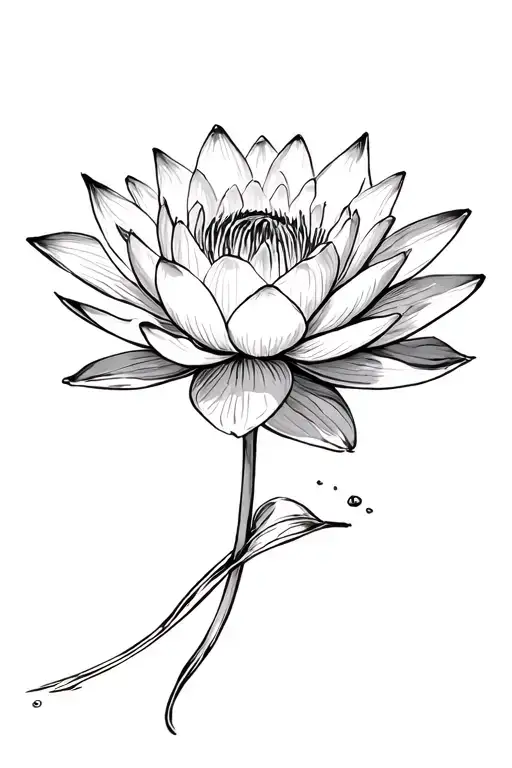 Water Lily Flower In Mudcrack