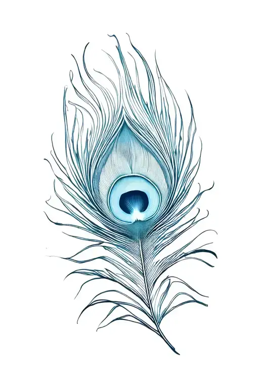 Fingerprint And Peacock Feather Intertwined