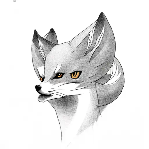 Melanistic Ninetails Fox