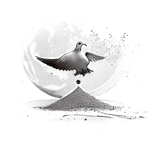 Dove Carrying Sand Clock