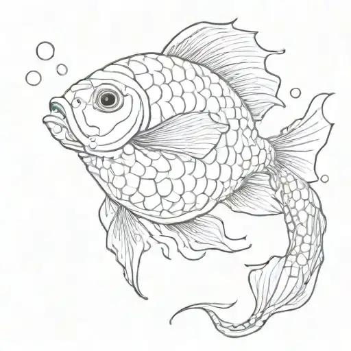 Coi Fish Swimming Peacefully