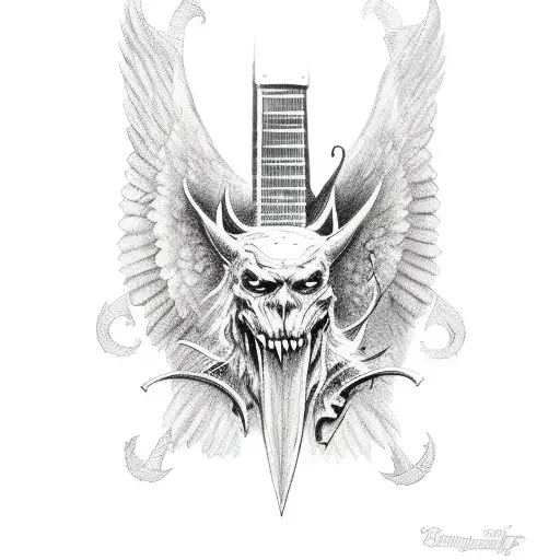 Guitar With Devil Wings