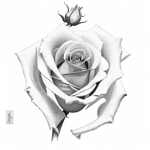 Rose With Stem And Three Kids