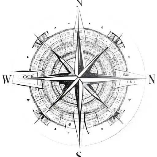 A Beautifully Designed Compass With The Word 'Galicia' Incorporated Into The Design