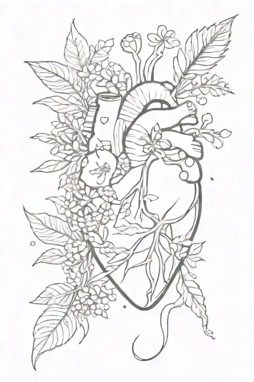 Heart And Medicinal Herbs Magic One Line