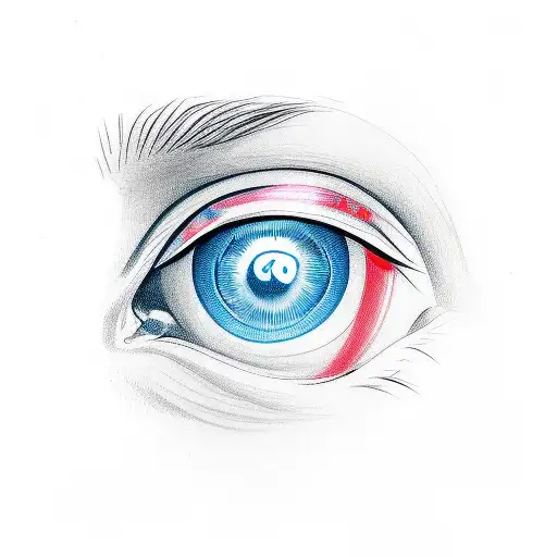 Very Thin One Neon Red And One Neon Blue Line Intertwining Across Sides