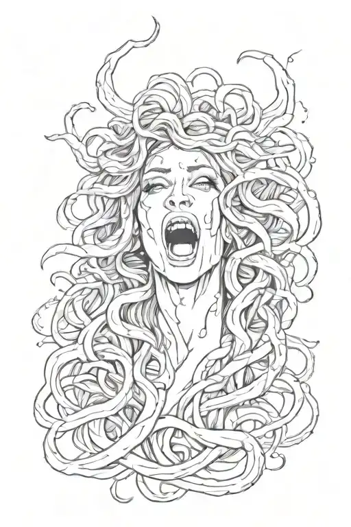 Screaming Medusa With Tears