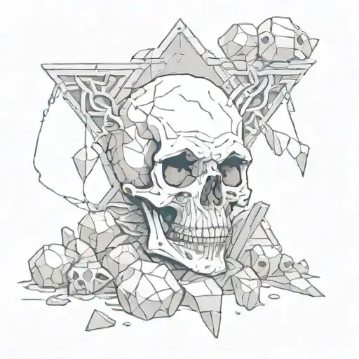 Skull And Demon Walking Over Rubble And Holdings Diamonds Saying Money Js The Root Of All Evil