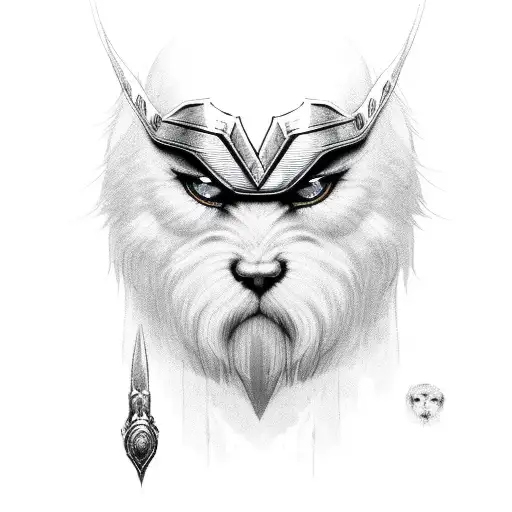 Small Odin With Hood Over His Head Coving His One Eye