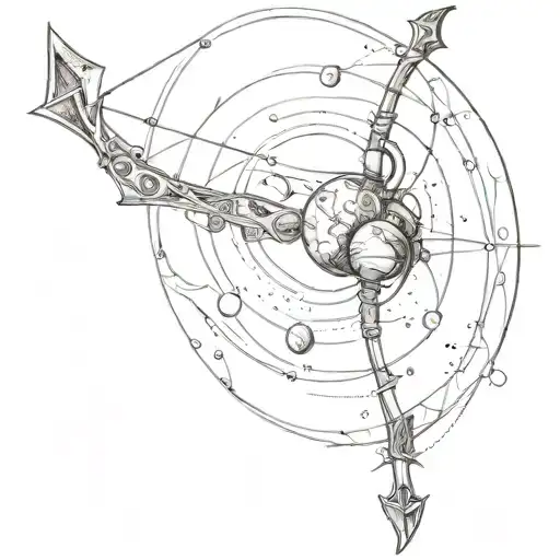 Bow And Arrow And Planets