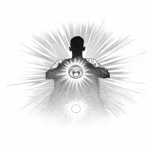 Man On Knees Holding Up The Sun On His Back