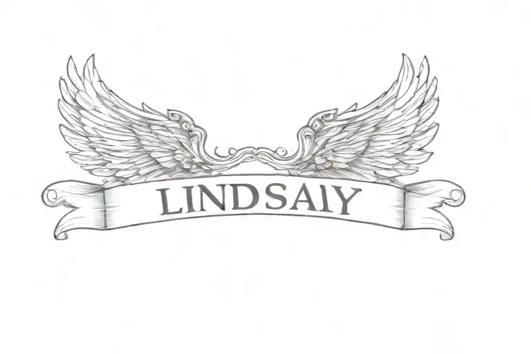A Banner With Wings And The Word Lindsay
