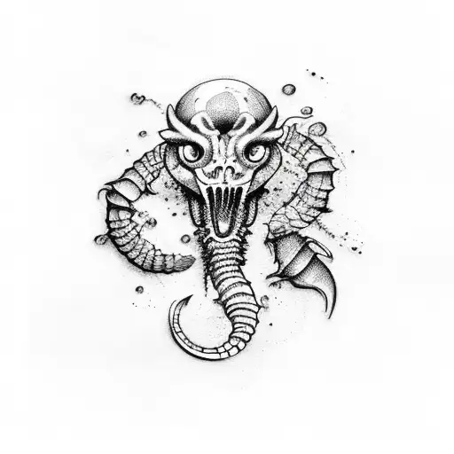 Fore Arm Scorpio Tattoo With Blood