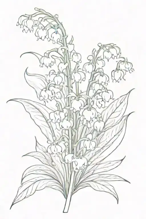 Lily Of Valley Flower With The Name Rachel In Script Under It