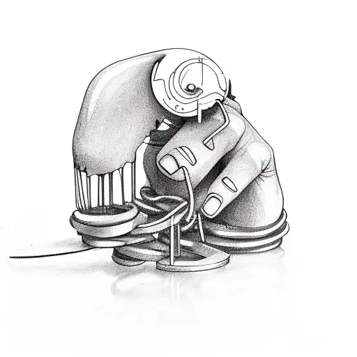 Self-harm Symbolized By Broken Chains Being Repaired And Strengthened