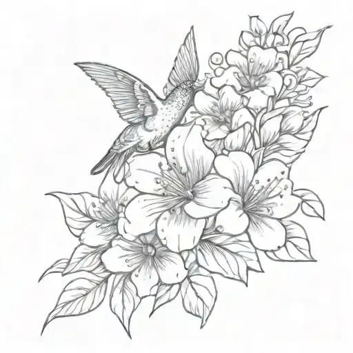 Hair Comb With Pears And Flowers And Hummingbird