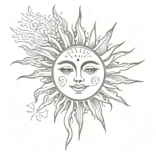 Vintage Sun With Face