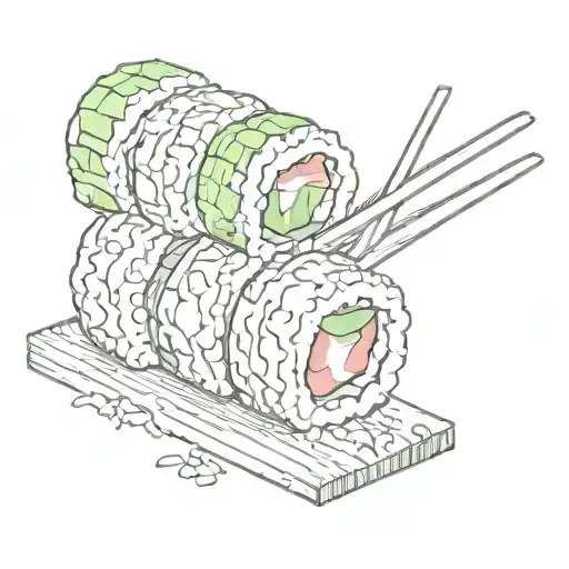 California Maki Sushi Sliced On Top Of Each Other
