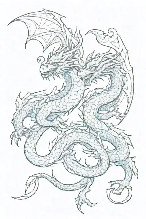 1 Red Dragon And 1 Blue Dragon