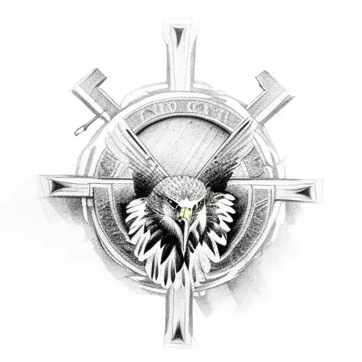 Rugged Cross With Eagle