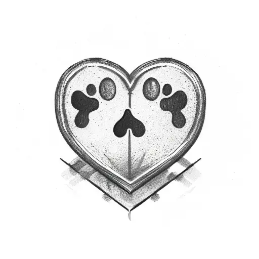 A Gambling Chip With A Heart And Paw Print Design