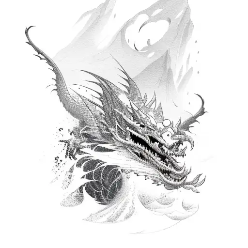 Snowboarding In A Dragon-infested Mountain Landscape