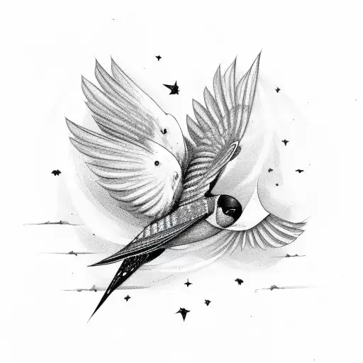 A Swallow On The Background Of Galactic Clouds