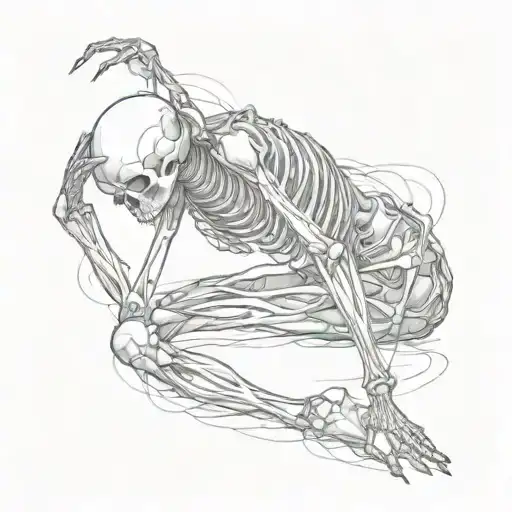 Skeleton Bowing In Balerina Way