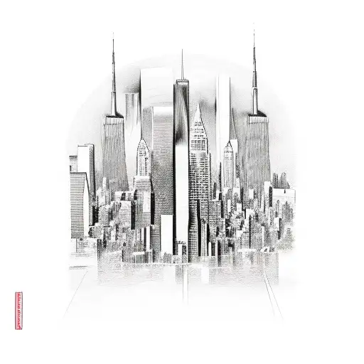 Nas Logo With Twin Towers And Glimpses Of Newyork Within It