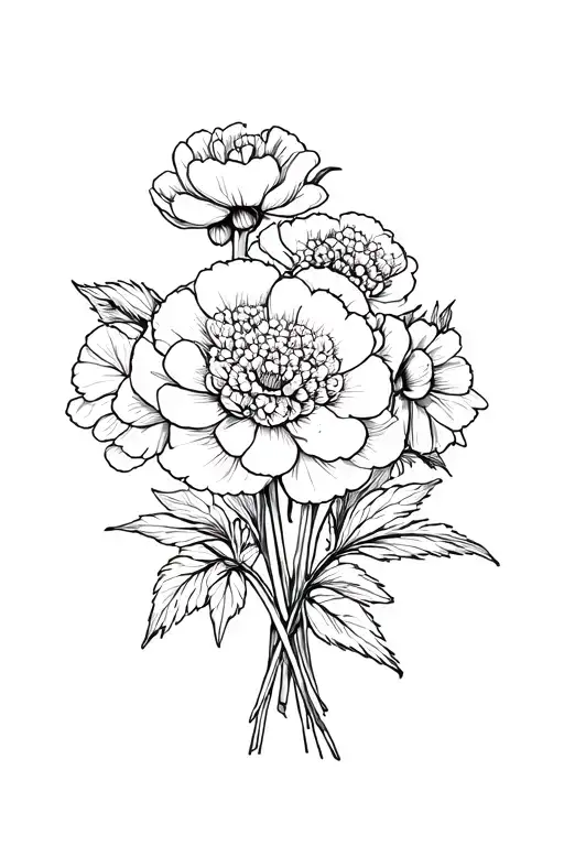 Skinny Fine Line Carnation Bouquet