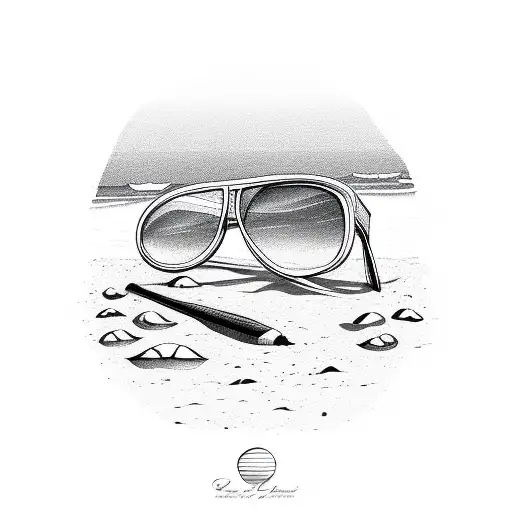 Beach Sunset Reflection On Sunglasses