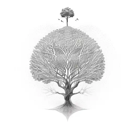 Tree Of Life With Real Heart For Roots