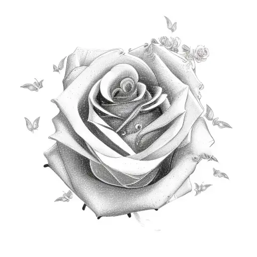 Black Rose Hot Pink Highlights Clock Name Alice