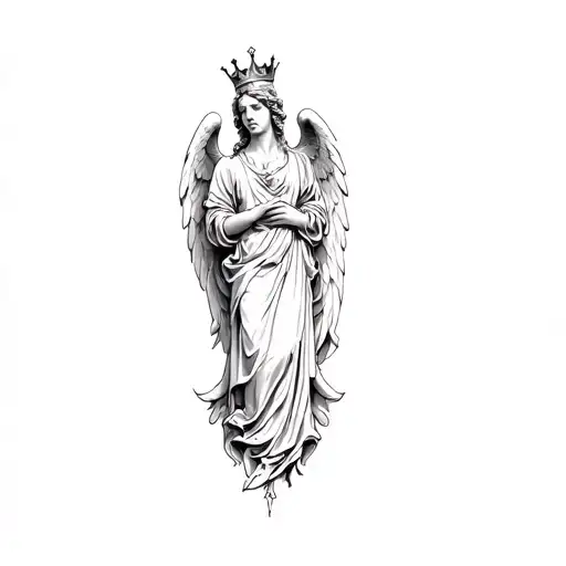 An Angel With A Crown On His Head