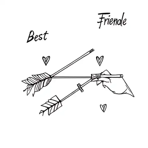 Double Trouble Best Friend Tattoo With Arrow Piercing