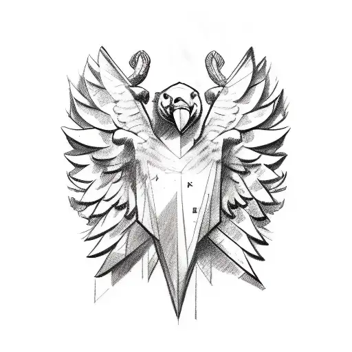 Sketch Style Tattoo Of An Eagle Holding A Stock Market Bull And Bear In Its Talons