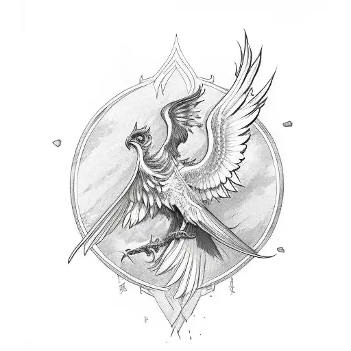 Phoenix With Bazing Wings