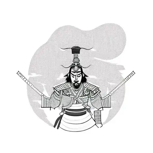 A Minimalist Tattoo Of A Japanese Samurai Warrior With Pixelated Elements From A Favorite Video Game Tattoo