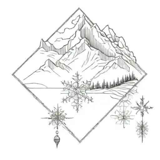 Snowflake With A Mountain