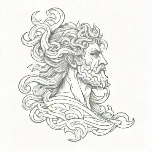 Zeus In Sky And Medusa Bottom