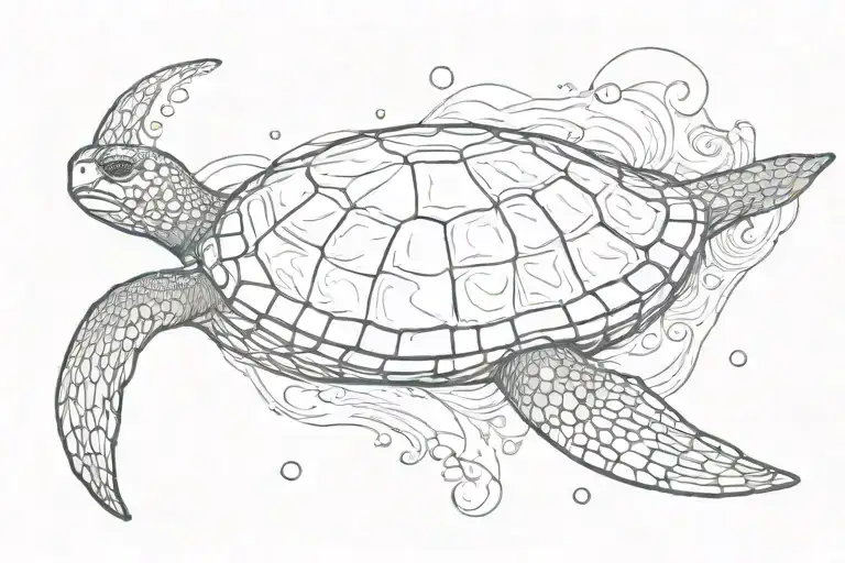 Turtle Whale Ray In A Wave