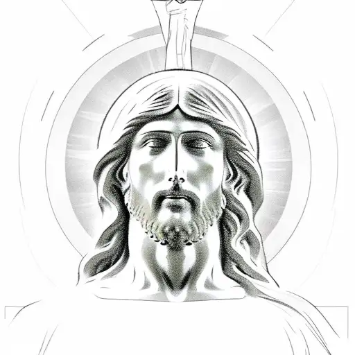 A Sketch-style Design Of The Christ Statue In Rio Made Entirely Out Of Cactus Plants